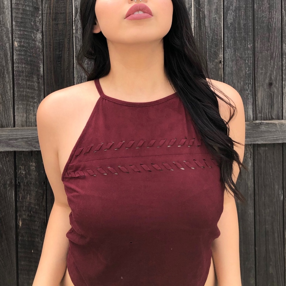Material girl Burgundy crop top